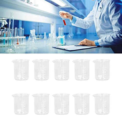 זכוכית 10 יחידות המדידה כוס כוס 50 מל זכוכית מזכוכית לניסוי מדעי מדידת נוזלים מדידת נוזלים