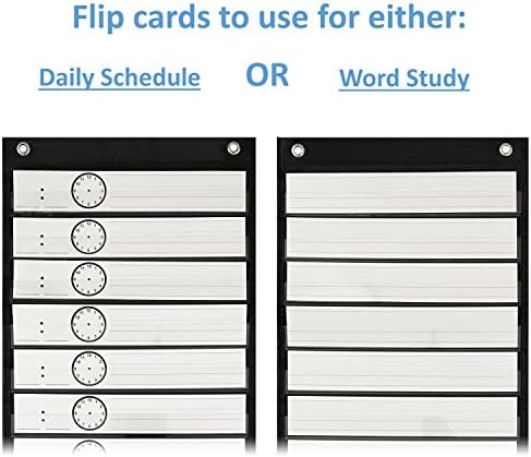 לוח זמנים יומי ותרשים כיס ללימוד מילים עם כרטיסי מחיקה יבשים הפיכים - לפי מרכולת אסקס-השתמש כדי לתכנן את יום