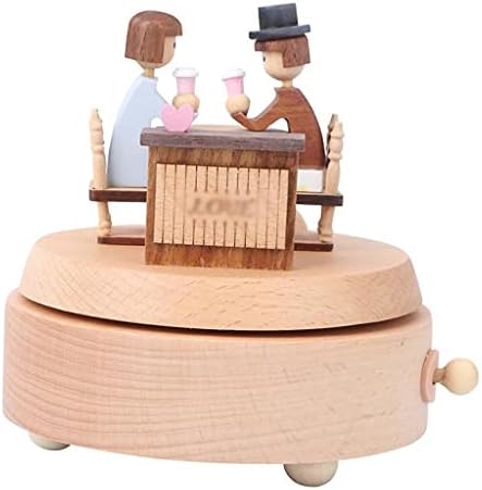 Lhllhl קופסא מוזיקת ​​מעץ בעבודת יד אהבה יפה קופסאות מוזיקה מוסיקה מתנה ליום הולדת לחתונה