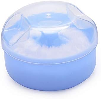 1 pcs כחול תינוקת כחולה של ילד אחר אבקת אבקת פאף קופסת פלסטיק פנים גוף טלק אבקת מארז מחזיקי טיפול צנצנות