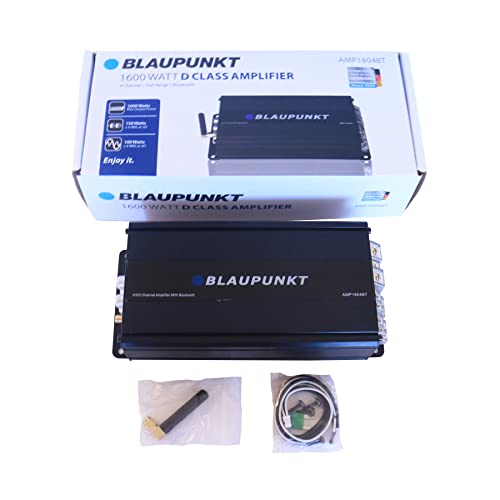 Blaupunkt AMP1804BT AUDIO CAR AUDIO 4 ערוצים Class D מגבר 1600W עם מגבר טווח מלא של Bluetooth.