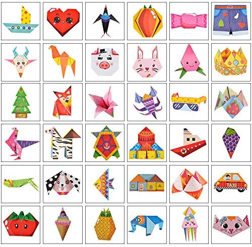 ערכת נייר אוריגמי של Zesnice לילדים, 152 עמוד כפול צדדי אוריגמי דפוס 72 פרויקטים לילדים מתחילים מאמנים ושיעורי