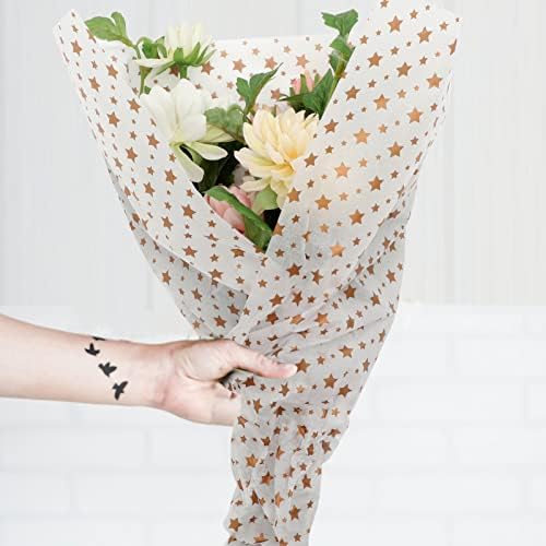 Sewroro 20 גיליונות של מתנה עטיפת טישו נייר רקק כוכב נייר נייר נייר נייר פרח נוכח עטיפה נייר נייר אמנות