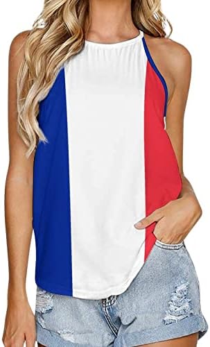 באיקוטואן דגל של צרפת גופיות לנשים טי חולצה ללא שרוולים טוניקת חולצות ללא שרוולים טרנדי