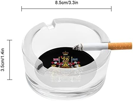 זרועות מעיל של קנדה מעשן זכוכית מאפרה סיגריות סיגריות מארז מחזיק מגש אפר עגול