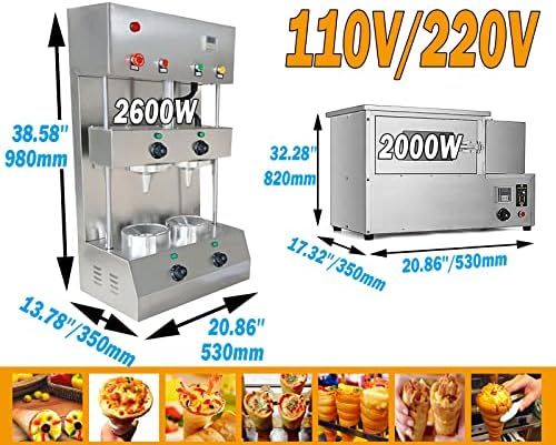 מכונת קונוס חרוט פיצה חשמלית TXMachine מכונת חרוט גלידה עם 1 תנור סיבוב נירוסטה בחינם, יכול להתנהג בהתאמה