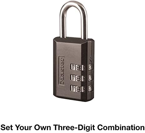 Master Lock 646T הגדר משלבה משלכם מנעול מזוודות, 2 ספירת, שחור ו 647D משולב משולב, 1, שחור