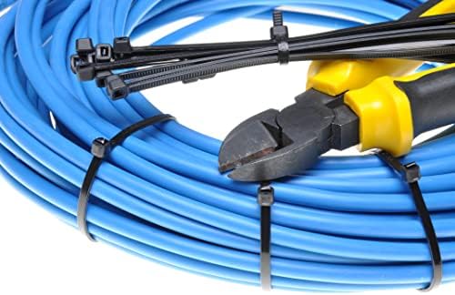 קשרי רוכסן נעילה עצמית 14 אינץ 'קשרי כבלים שחורים קשרי ניילון עם 100 פאונד חוזק מתיחה לתעשייה