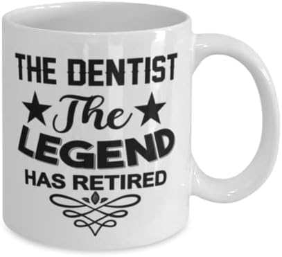 רופא שיניים ספל, האגדה יש בדימוס, חידוש ייחודי מתנת רעיונות לרופא שיניים, קפה ספל תה כוס לבן