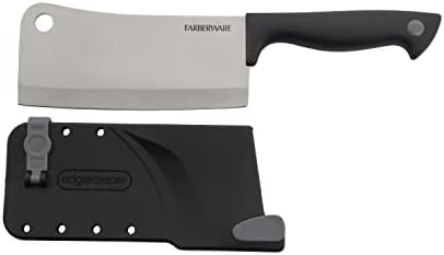 סכין קליבר בגודל 6 אינץ ' עם כיסוי להב להשחזה עצמית, סכין מטבח מפלדת פחמן גבוהה עם ידית ארגונומית, סכין חדה