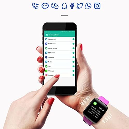 שעון חכם עבור iOS Android Call & SMS תזכורות Smartwatch עם דופק, חמצן דם ולחץ, ניטור שינה, כושר בריאותי