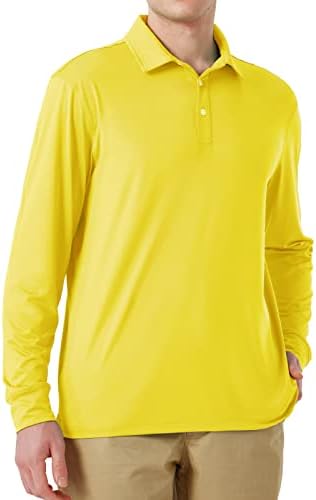 חולצות פולו לגברים של Naviskin חולצות גולף יבשות מהירות UPF 50 שרוול ארוך וקצר לחות חולצות פולו חולצות
