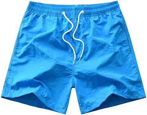 גברים בצבע אחיד חוף חוף קלאסי מכנסיים קצרים שרוך הוכחה למים קצרים מזדמנים מתחת למכנסי מתיחה בברך