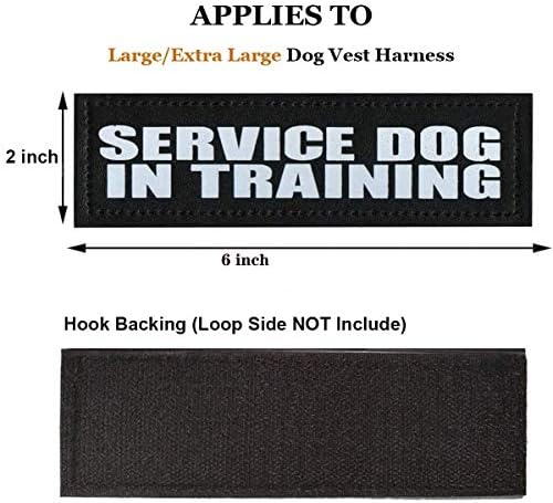 10 PCS טלאי כלבים עם גיבוי וו, טלאי כלבים משקפים ונשלפים לשירותים לרתמת אפוד כלבים K9