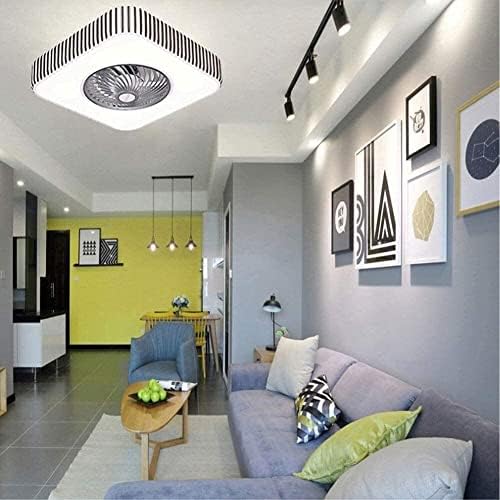 JJKUN אור מודרני כיכר תקרה עם מאווררים חדר שינה חדר ילדים מאוורר תקרה תאורה עם מנורת תקרה שלט רחוק בית נברשת מאוורר
