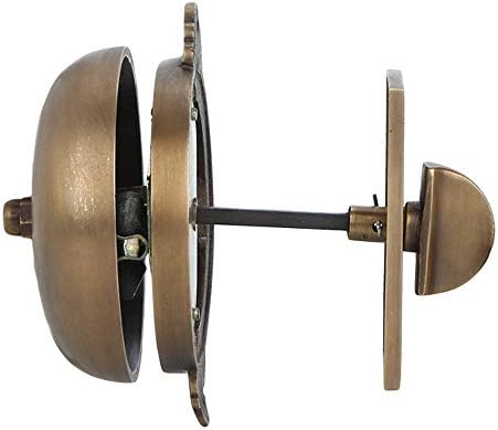 A29 פעמון דלת אלחוטי ויקטוריאני - פעמון דלת מיושן עם פעמון יד ידני פונה - צלצול מכני וינטג 'עם גימור פליז עתיק