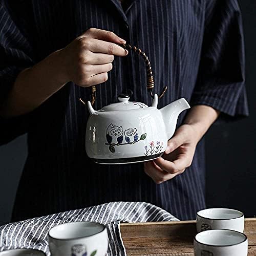 Lianxiao - ערכות תה נסיעות סט תה למבוגרים ערכות תה חרסינה לתא שירות תה Kungfu עם infuser ו -4 כוסות