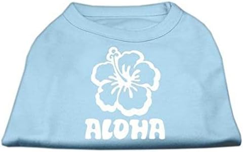 מוצרי חיות מחמד של מיראז 'חולצת הדפסה של מסך פרח Aloha, קטנה, כחולה