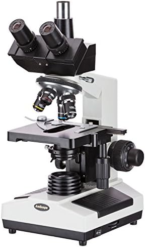 AMSCOPE T390B תרכובת מקצועית מיקרוסקופ טרינוקולרי, הגדלה של 40X-2000X, עיניים WF10X ו- WF20X,