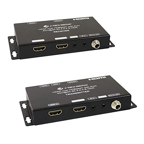 J-Tech Digital HDBASET 4K@60Hz HDMI 2.0 מאריך עם לולאה מקומית ויציאות כפולות, HDR 4: 4: 4 עד 40