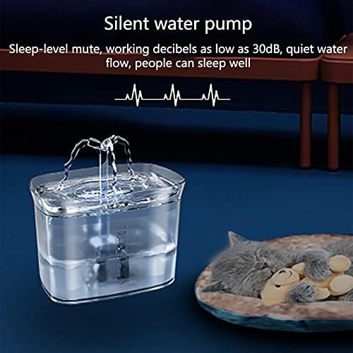 מתקן מים לחתולים 2.3 ליטר בוטיטו, מתקן מים לחיות מחמד עם מערכות סינון מרובות, מתקן מים עם משאבה שקטה במיוחד, כחול,