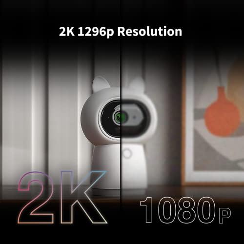 AQARA 2K אבטחה רכזת מצלמה מקורה G3, זיהוי פנים ומחוות AI, שלט רחוק אינפרא אדום, זווית צפייה 360 מעלות דרך PAN