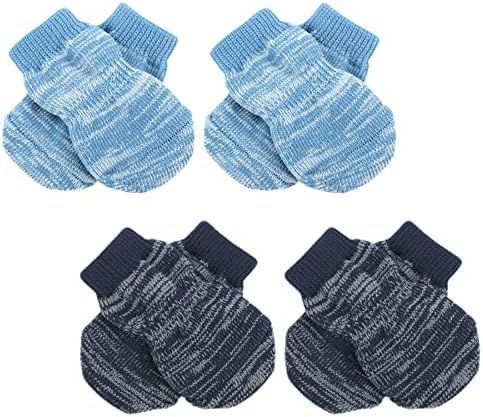 Alfie Pet - Paislyn 2 סט של 4 גרביים סרוגות כותנה מקורה נגד Slip כותנה - צבע: כחול, גודל: xs