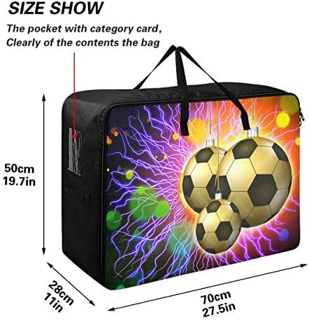 N/ A שקית אחסון קיבולת גדולה - כדור כדורגל אורות מופשט אורות שמיכה מארגן מארגן קישוט רוכסן רוכסן רוכסן.