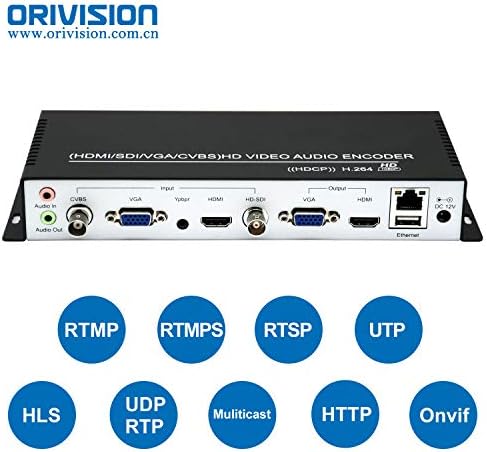 Orivision H264 1080p HDMI VGA CVBS SDI YPBPR VIDEO VIDEO AUDIO IP מקודד HD תמיכה HTTP RTSP RTMP RTMPS UTP