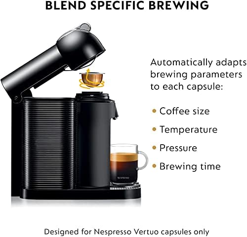 נספרסו Vertuo קפה ומכונת אספרסו מאת ברווי, 5 כוסות, שחור
