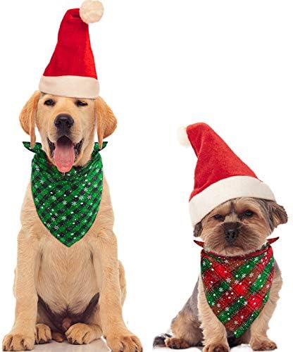 3 חתיכות חג המולד כלב בנדנות באפלו משובץ לחיות מחמד משולש צעיף כלב חתול ליקוק מטפחת אבזרים