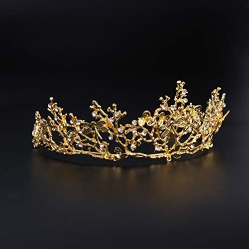 זהב כתר נסיכת נזר עם פרפר דקור קריסטל כלה בת ים סרט מתנה סניף כיסויי ראש לנשים
