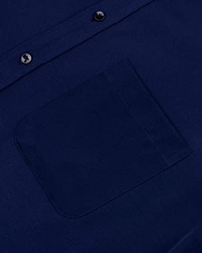 אלימנים & מגבר; חולצות שמלת שרוול קצר גברים עדינים קמטים חינם מוצק מקרית כפתור למטה חולצות עם כיס