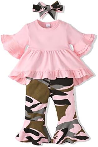Yhnslsf פעוטות בגדי תינוקות תלבושות תלבושות פרוע ראשונות מכנסיים פרחוניים מכניסים בגדי פעוטות לבנות