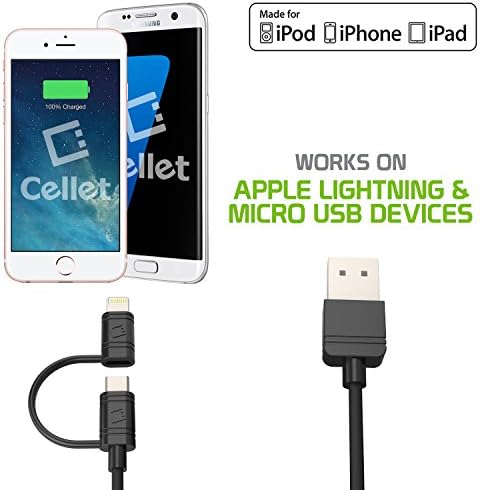 כבל מטען אייפון של Cellet, כבל טעינה של ברק, כבל נתונים תואם ל- Apple iPhone 14 Pro Max Plus13 12 11