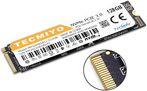 TECMIYO M.2 NVME 128GB SSD PCIE GEN3X4 2280 כונן מצב מוצק פנימי למחשב נייד, מחשב