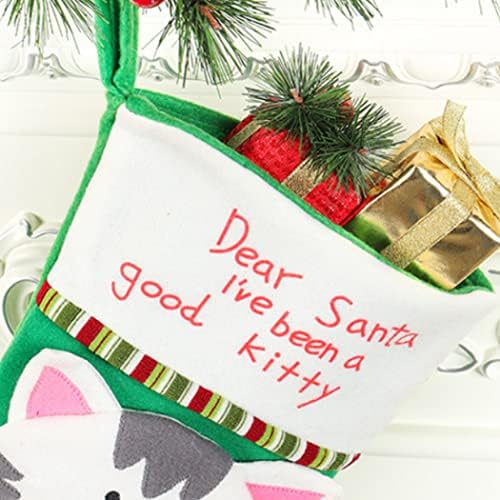 גרבי חג המולד של Kuyyfds, גרבי חג המולד מעטפת חתול גרב גרביים תלייה גרבי חיות מחמד אטמוספרה עץ