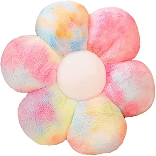כרית פרחים חמודה של יילנלאן כרית רצפת קטיפה כרית פרחים צבעונית כרית כרית עבה נוחה קישוט חדר פשוט