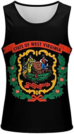 מערב וירג ' יניה מדינת דגל לוגו גברים של גופייה ללא שרוולים חולצה סוודר אפוד חולצות כושר אימון חוף