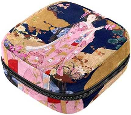 יפנית גיישה נערת מפיות סניטריות שקית אחסון ווסת תיק כרית משטח ווסת נייד כיס גביע מחודתי עם רוכסן לנשים נערות