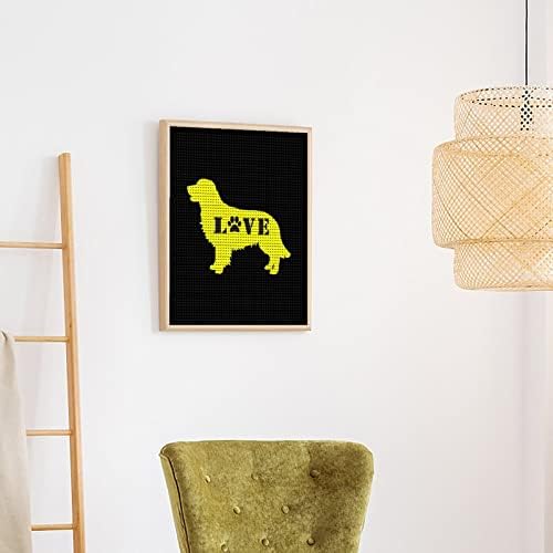 זהב רטריבר אהבת כלב כפה מותאם אישית יהלומי ציור ערכות צבע אמנות תמונה על ידי מספרים עבור בית קיר קישוט