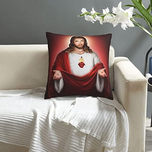 Kadeux Sacred Heart of Pillow תוספות כריות זריקה בגודל 18x18 אינץ 'הכנס כיסוי כרית לזרוק מרובע