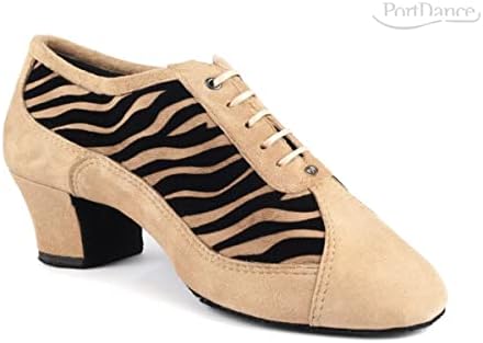 נעלי תרגול Portdance PD703 אופנה - צבע: גמל/דפוס נמר - תוצרת פורטוגל