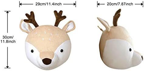 ראש בעלי חיים קיר תפאורה צעצועים קטיפה עבור משתלה & חדר ילדים, 3 ד חמוד ממולא בעלי חיים ראש קיר הר תפאורה,