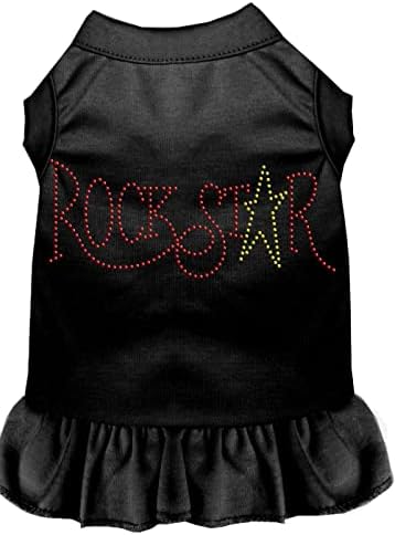 מוצרי חיות מחמד של מיראז '57-21 4xBK שחור 4 שמלת כוכב רוק ריינסטון, 4X