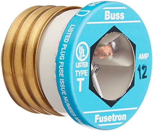 Bussmann BP/T-12 12 AMP סוג T-Delay Delay-Element-Enement Edison Base Pluge Fuse 125V UL Listcarded