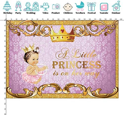 8 * 6 רגל נסיכים קטנים שחור תינוק מקלחת רקע תאום בני תינוק מקלחת מסיבת באנר קישוט תפאורות רויאל