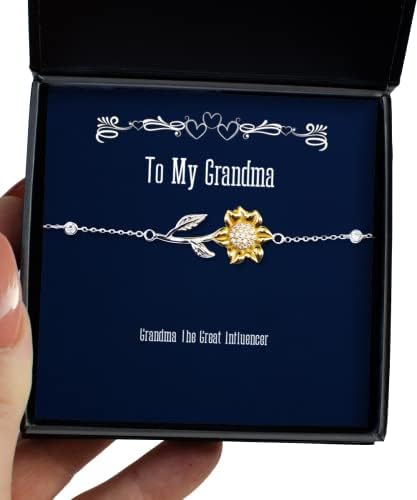 מתנות סבתות לשימוש חוזר, סבתא המשפיע הגדול, צמיד חמניות מצחיק לסבתא מהנכד