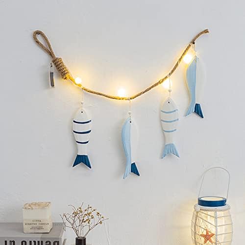 LED יצירתי סגנון אוקיינוס ​​זוהר לילה אור אור דגים תליון אישיות קישוטי חדר שינה מקורה חוט אורות חג המולד 50