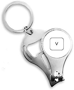סמל מקלדת v art deco מתנה לאופנה ציפורניים ניפר טבעת מפתח בקבוקי שרשרת פותחן